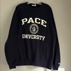 Champion Black Pace University Men's Crewneck Sweater